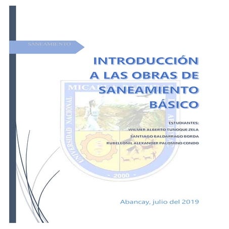INTRODUCCION A LAS OBRAS DE SANEAMIENTO BASICO