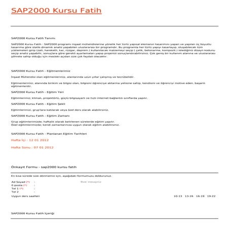 Sap2000 kursu-fatih