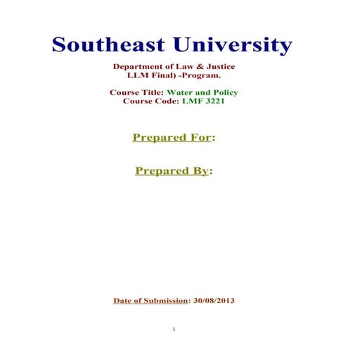 Assignment On: “Ensuring Safe Drinking Water in Bangladesh”