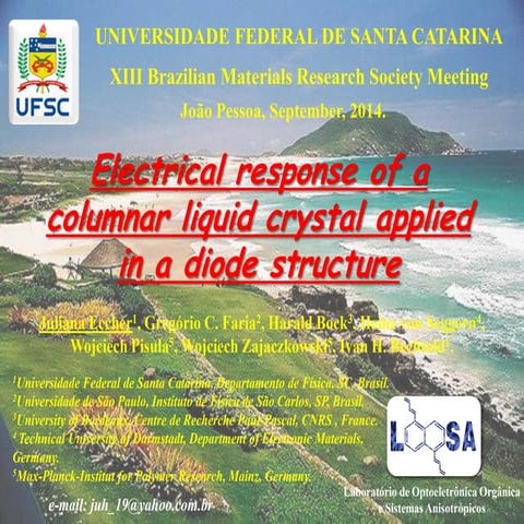 Electrical response of a columnar liquid crystal applied in a diode structure.