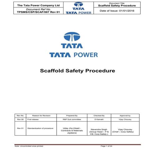 Scaffold safety Procedure