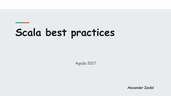 Scala best practices
