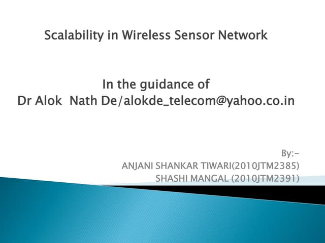 Scalability in wireless sensor networks