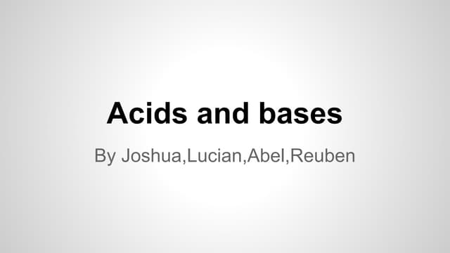 Science acids and bases