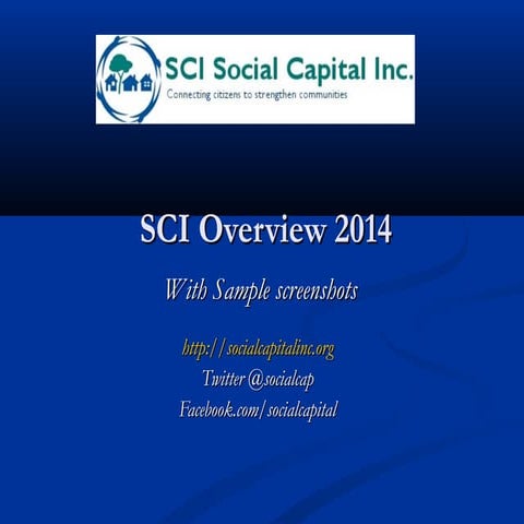 Social Capital Inc. Overview with Sample Web Portal Slides