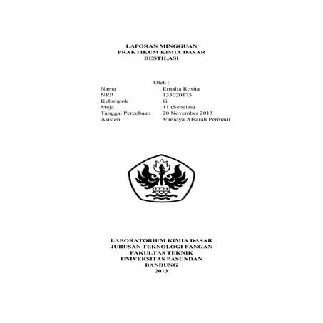 Laporan Praktikum Destilasi