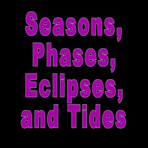 Seasons phases eclipses and tides