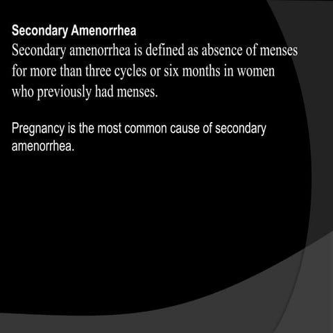 gynaecology.Sec amenorrhea.(dr.hana)