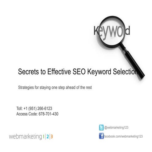 Secrets to effective keyword selection