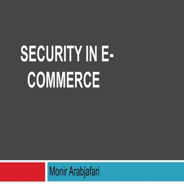 Security for e commerce