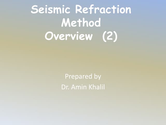Seismic refraction method lec22