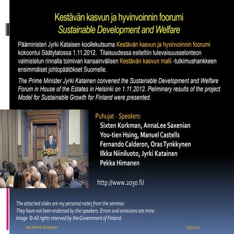 Sustainable Development and Welfare