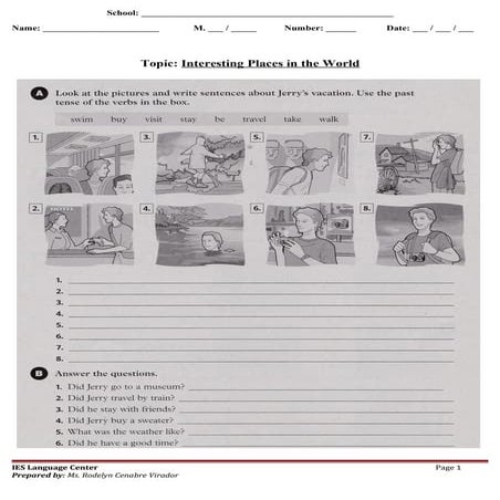 Places in the world worksheet