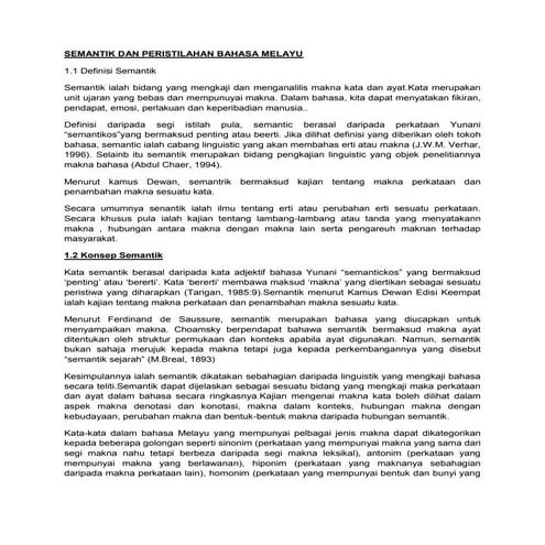 Semantik dan peristilahan bahasa melayu