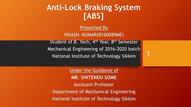 Fundamental Concept of Anti Breaking System