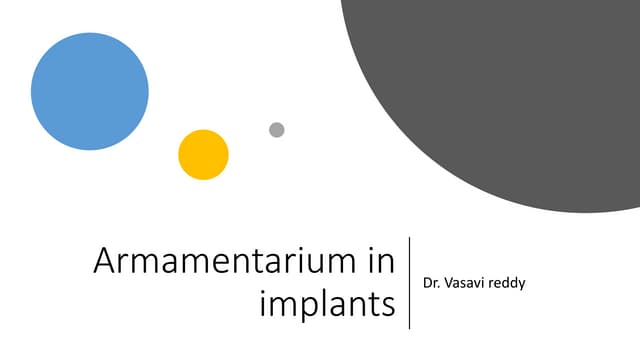 Armamentarium in implantology