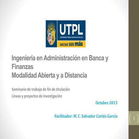 Asesoria trabajo fin de titulacion (Lineas y proyectos de investigación )