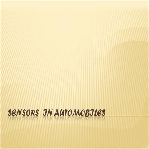 Sensors In Automobiles