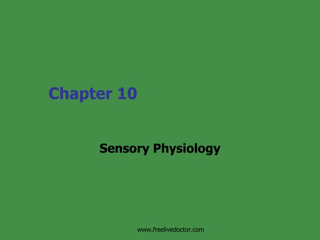 Sensory Physiology