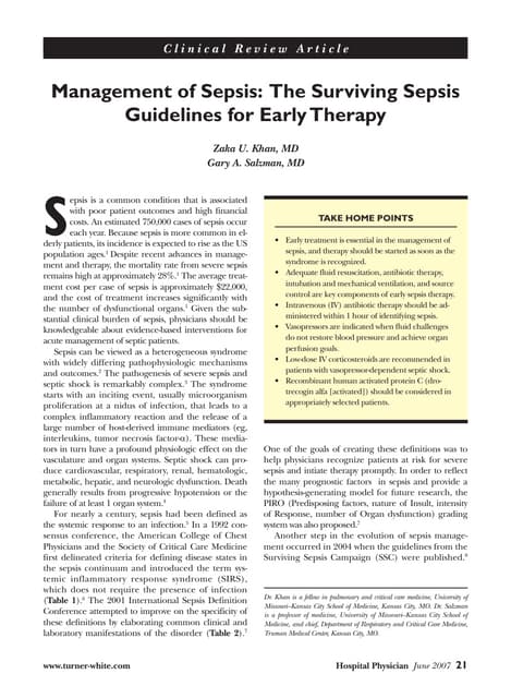 Sepsis Guidelines 2007