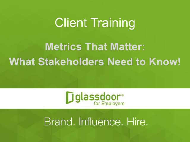 Client Training: Metrics that Matter