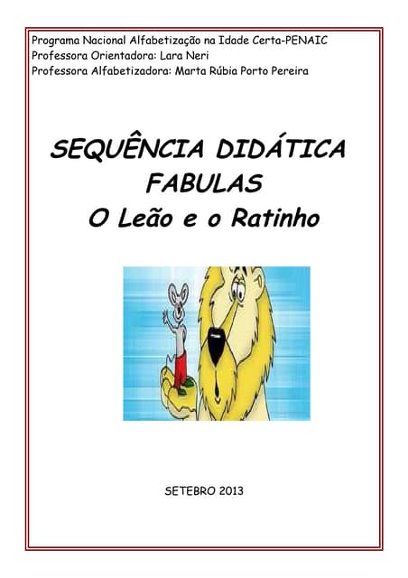 Sequência didática: O Leão e o Ratinho