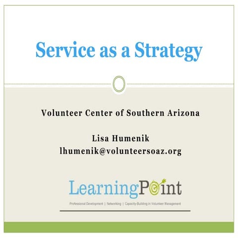 Service as a Strategy - Arizona Summit