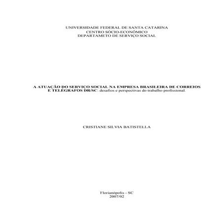 Serviço social na emp. correios