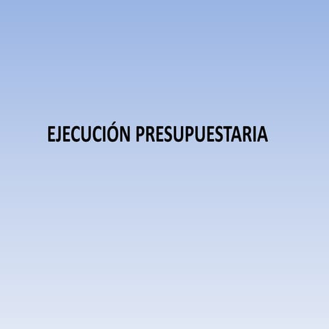 EJECUCION PRESUPUESTARIA