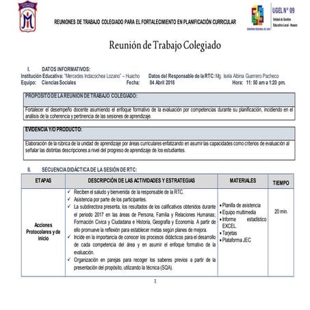 Sesion de colegiado marzo 2018