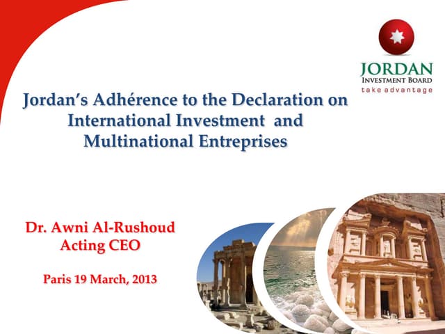 Jordan's experience in the process of adherence to the OECD Declaration on In...