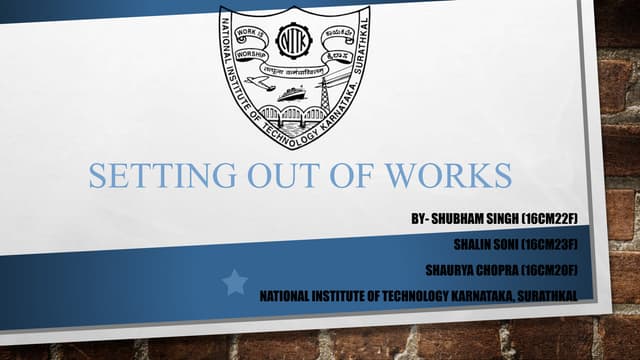 Setting out of works