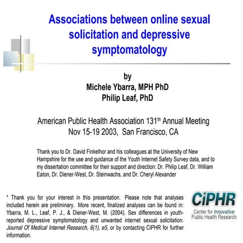 Associations between online sexual solicitation and depressive symptomatology