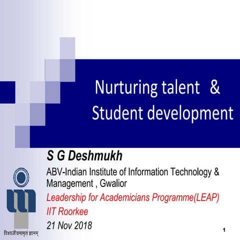 Sgd talent-and student development-iitr-slideshare
