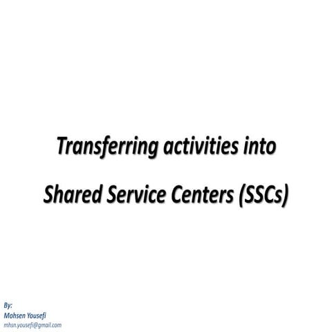 Shared service centers