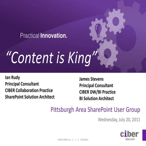 Share Point User Group Content Is King