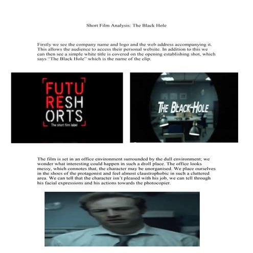 Short film analysis (black hole)