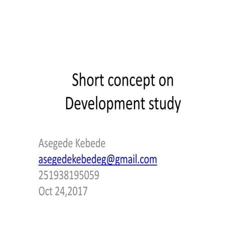 Short note on developmental study for pg