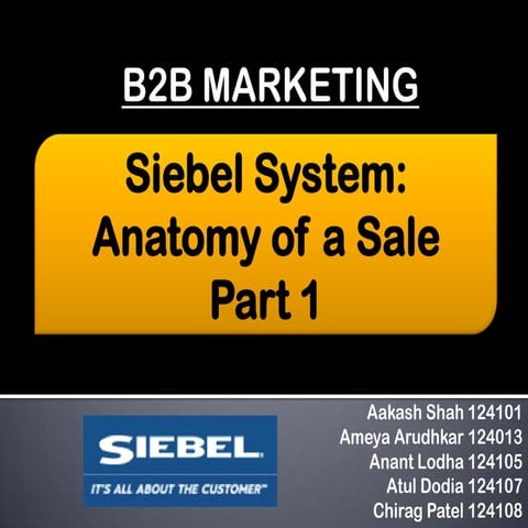 Siebel System:  Anatomy of a Sale, Part 1