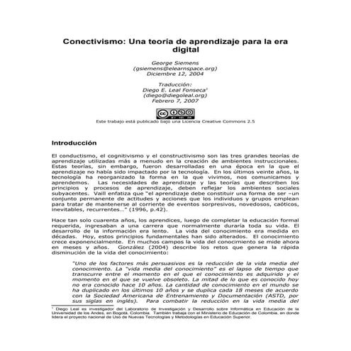 Siemens (2004) conectivismo 