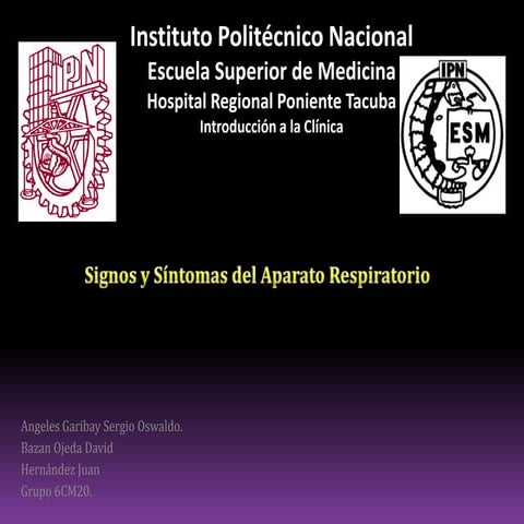 Signos y síntomas del aparato respiratorio