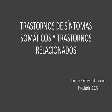 Sintomas por somatisacion