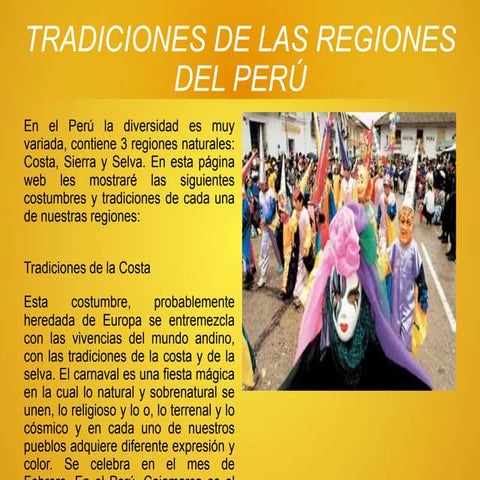 TRADICIONES DE LAS REGIONES DEL PERÚ