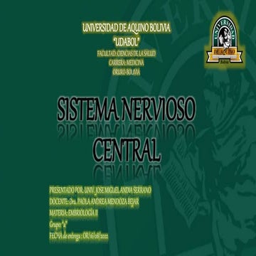 Sistema Nervioso Central-Univ. Jose Miguel Andia Serrano-Embriologia II-Grupo...