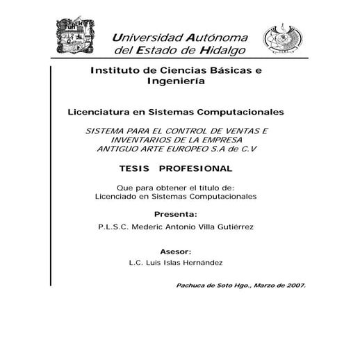 Sistema para el control de ventas e inventarios