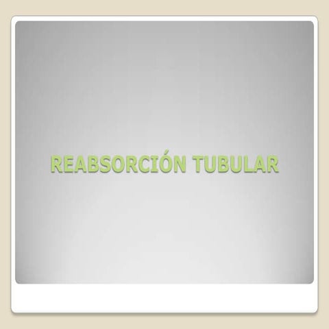 Sistema renal   reabsorción - secresion tubular