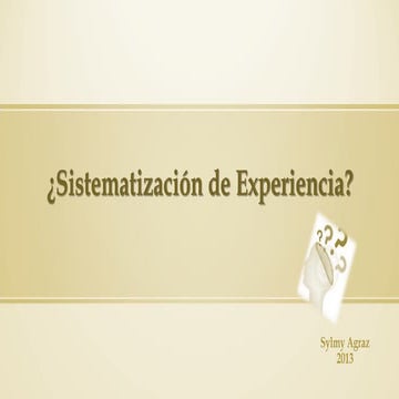Sistematización de Experiencia
