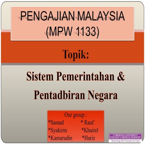 Sistem pentadbiran malaysia