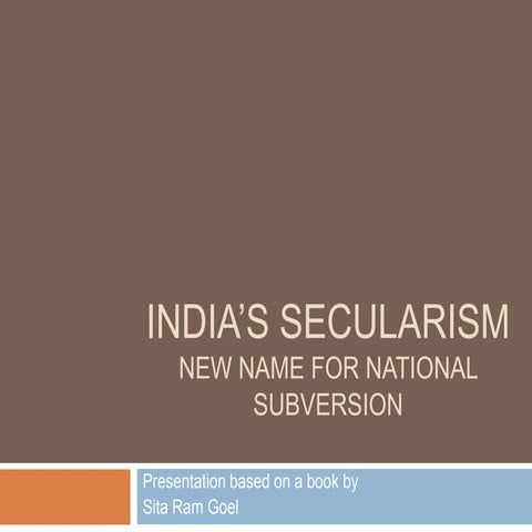Sita ram goel   india's secularism