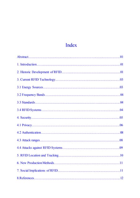 Abstract           Radio Frequency Identificatication